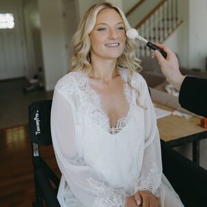 Homebodii Helena Long Lace Bridal Robe with matching Le Rose Poppy Lace Cami Set